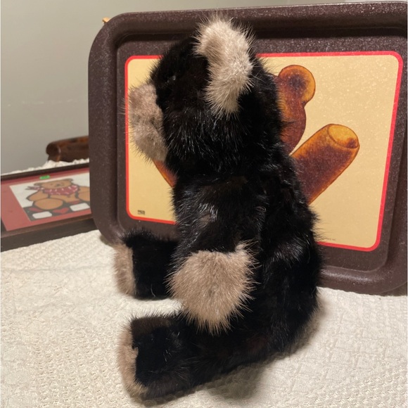 Rare Bear Inc. MINK FUR Plush Teddy 1982 Black Brown 11” HTF - Picture 3 of 9